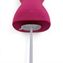 Red Velvet Female Mannequin Torso Dress Form with Wooden Stand, full-height product view on a white background, brightly lit product image