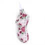 Red Floral Female Mannequin Torso with Adjustable Wooden Stand, full-height product view on a white background, gallery image 11 of 13