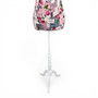 Pink Floral Female Mannequin Torso with Adjustable Wooden Stand