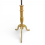 Male Beige Velvet Mannequin Torso with Adjustable Wooden Tripod Stand, full-height product view on a white background, brightly lit product image