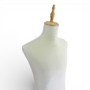 Male Beige Velvet Mannequin Torso with Adjustable Wooden Tripod Stand, full-height product view on a white background, gallery image 10 of 14