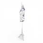 Blue Floral Female Mannequin Torso with Adjustable Wooden Stand, full-height product view on a white background, gallery image 12 of 15