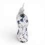 Blue Floral Female Mannequin Torso with Adjustable Wooden Stand, full-height product view on a white background, gallery image 10 of 15