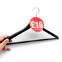 £10 Round Hanger Tickets 100mm Red Sale Tags “Selected Items Only” (Pack of 100)
