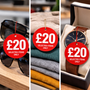£20 Round Hanger Tickets 100mm Red Sale Tags “Selected Items Only” (Pack of 100), printed product shown against a dark background