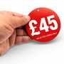 £45 Round Hanger Tickets 100mm Red Sale Tags “Selected Items Only” (Pack of 100)