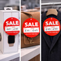 Sale Was Now Round Hanger Tickets 100mm Red Sale Tags (Pack of 100), printed product shown against a coloured background