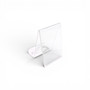 Clear Acrylic Mobile Display Stand Easel with Lip for Books Menus Brochures, product shown on a white background, gallery image 7 of 14