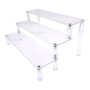 3 Tier Clear Acrylic Display Riser Stand for Jewellery Cosmetics Cupcakes, close product view on a white background, brightly lit product image