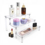 3 Tier Clear Acrylic Display Riser Stand for Jewellery Cosmetics Cupcakes, close product view on a white background, close product photograph