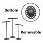 3 Piece Black T Bar Jewelry Display Stand Set for Necklaces Bracelets, close product view on a white background, gallery image 12 of 12