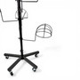 Heavy Duty Freestanding Hat Display Rack with Wheels 20 Cap Holders, balanced, left-balanced square layout