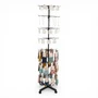 7 Tier Rotating Retail Display Rack with Wheels, Adjustable Black Stand, full-height product view on a white background, open, centred square layout