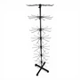 7 Tier Rotating Retail Display Rack with Wheels, Adjustable Black Stand, full-height product view on a white background, brightly lit product image