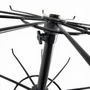7 Tier Rotating Retail Display Rack with Wheels, Adjustable Black Stand, close product view against a coloured background