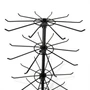 7 Tier Rotating Retail Display Rack with Wheels, Adjustable Black Stand, close product view on a white background