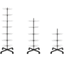 7 Tier Rotating Retail Display Rack with Wheels, Adjustable Black Stand, close product view on a white background, close product photograph