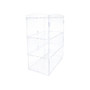 3 Tier Acrylic Bakery Display Case Stand for Cakes Cupcakes Vapes Clear, product shown on a white background, standard product photograph