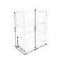 3 Tier Acrylic Bakery Display Case Stand for Cakes Cupcakes Vapes Clear, product shown on a white background, balanced, centred square layout