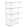 4 Tier Acrylic Bakery Display Case Stand for Cakes Cupcakes Vapes Clear, full-height product view on a white background, brightly lit product image