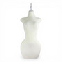 Luxury Beige Velvet Female Curve Mannequin Torso with Adjustable Wooden Stand