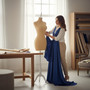 Luxury Orange Velvet Female Curve Mannequin Torso with Adjustable Wooden Stand, product shown against a coloured background, balanced, centred square layout