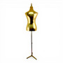 Luxury Gold Female Mannequin Torso with Adjustable Height Metal Stand
