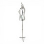 Luxury Silver Female Mannequin Torso with Adjustable Height Metal Stand