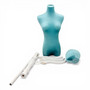 Premium Green Velvet Female Plastic Torso with Adjustable Height Wooden Stand
