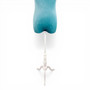 Premium Green Velvet Female Plastic Torso with Adjustable Height Wooden Stand