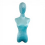 Premium Green Velvet Female Plastic Torso with Adjustable Height Wooden Stand, full-height product view on a white background, full-height product photograph