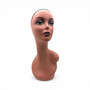 Female Mannequin Head Bust 47cm Peach Pink Wig Display with Mesh Cap, full-height product view on a white background