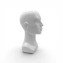 Heavy Duty Male Mannequin Head Shiny White Plastic Hat Wig Display Stand, full-height product view on a white background