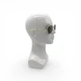 Heavy Duty Male Mannequin Head Shiny White Plastic Hat Wig Display Stand, product shown on a white background, brightly lit product image