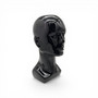 Heavy Duty Male Mannequin Head Black Plastic Hat Wig Display Stand, full-height product view on a white background, balanced, centred square layout