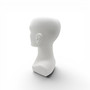 Heavy Duty Male Mannequin Head Matt White Plastic Hat Wig Display Stand, full-height product view on a white background, gallery image 6 of 9