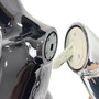 Premium Female Faceless Glossy Black Egg Head Mannequin with Chrome Arms & Base