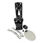 Premium Male Faceless Glossy Black Egg Head Mannequin with Chrome Arms & Base