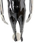 Premium Male Faceless Glossy Black Egg Head Mannequin with Chrome Arms & Base