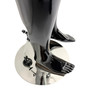 Premium Male Faceless Glossy Black Egg Head Mannequin with Chrome Arms & Base