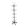 5 Tier Heavy Duty Rotating Display Stand with Wheels Metal Retail Spinner Rack, full-height product view on a white background, open, centred square layout