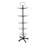 5 Tier Heavy Duty Rotating Display Stand with Wheels Metal Retail Spinner Rack, full-height product view on a white background