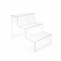3 Tier Clear Acrylic Display Stand Retail Step Riser Product Showcase