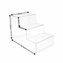 3 Tier Clear Acrylic Display Stand Retail Step Riser Product Showcase