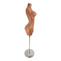 Curvy Female Torso Mannequin Brown Plastic with Extra Heavy Duty Chrome Base