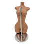 Curvy Female Torso Mannequin Brown Plastic with Extra Heavy Duty Chrome Base