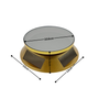 Solar LED Rotating Display Stand 360° Turntable Motorized Gold, product shown on a white background, standard product photograph