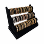 3 Tier Black Velvet Jewellery Display Stand Bracelet Watch Holder