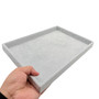Grey Velvet Jewellery Organizer Tray Wood Ring Display 35×24×3cm, product shown against a coloured background