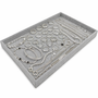 Grey Velvet Jewellery Organizer Tray Wood Ring Display 35×24×3cm, close product view on a white background